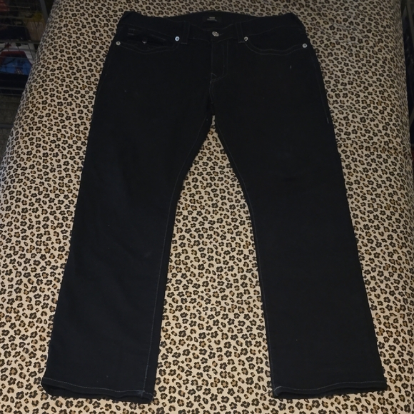 True Religion Ricky Big T Men's Black Relaxed Straight Jeans - Size 36 - Picture 3 of 5